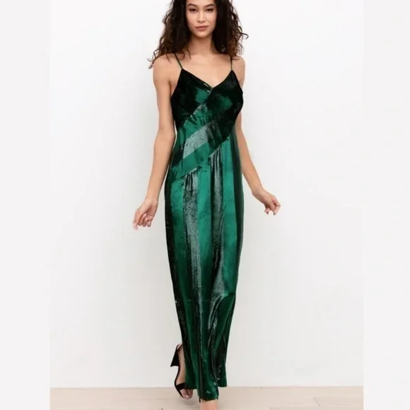 NWT Yumi Kim Emerald Green Jewel Twinkle Amelia Velvet Maxi dress sz M formal - Picture 1 of 16